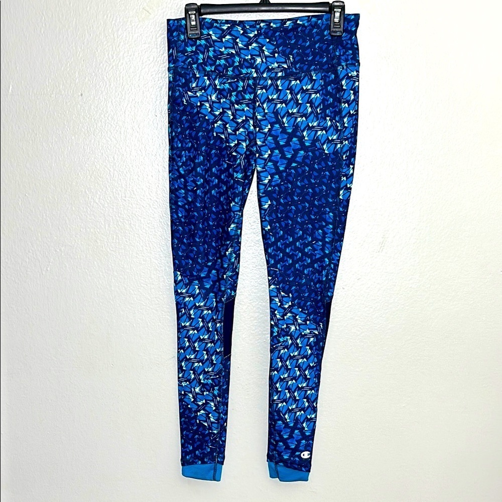 Champion Blue Performance Leggings with Shimmery Pattern
